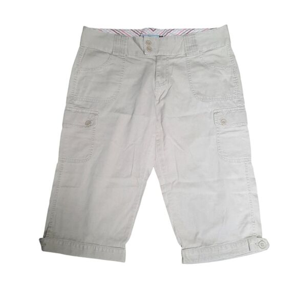 Old Navy Vintage Y2K Ultra Low Waist Khaki Cargi Capris Size 10 - Picture 1 of 6